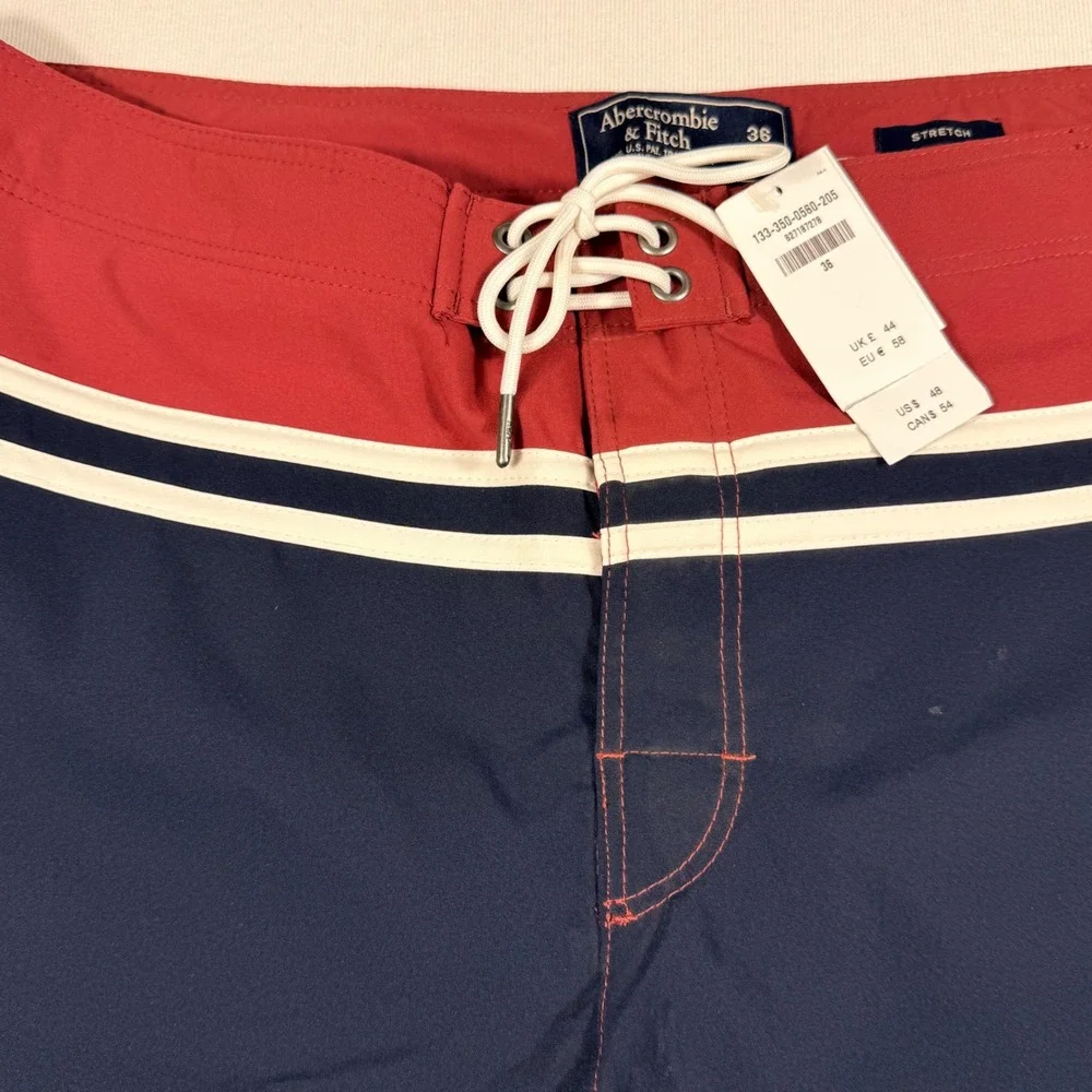 Abercrombie & Fitch‎ Board Shorts 36 Navy Red 9